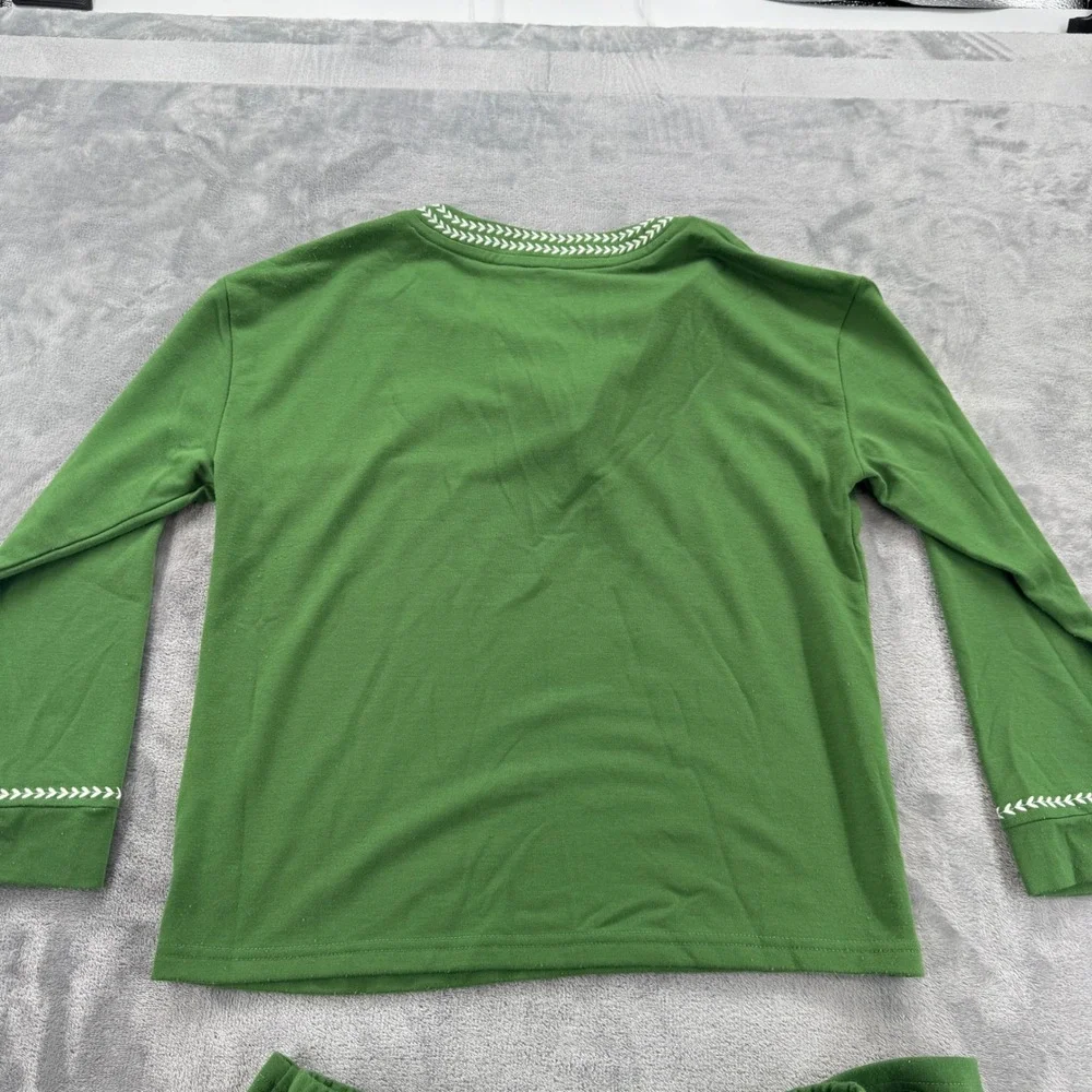 Muk Luks Green Matching Set [PS] Long Sleeve V‎ Neck Top Elastic Waist Pants